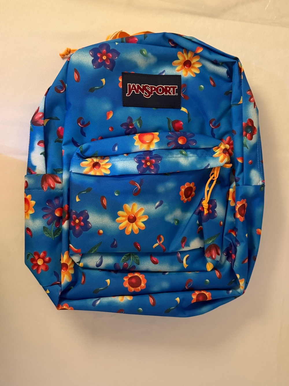 JanSport SuperBreak Blue Floral Backpack NWT School Travel